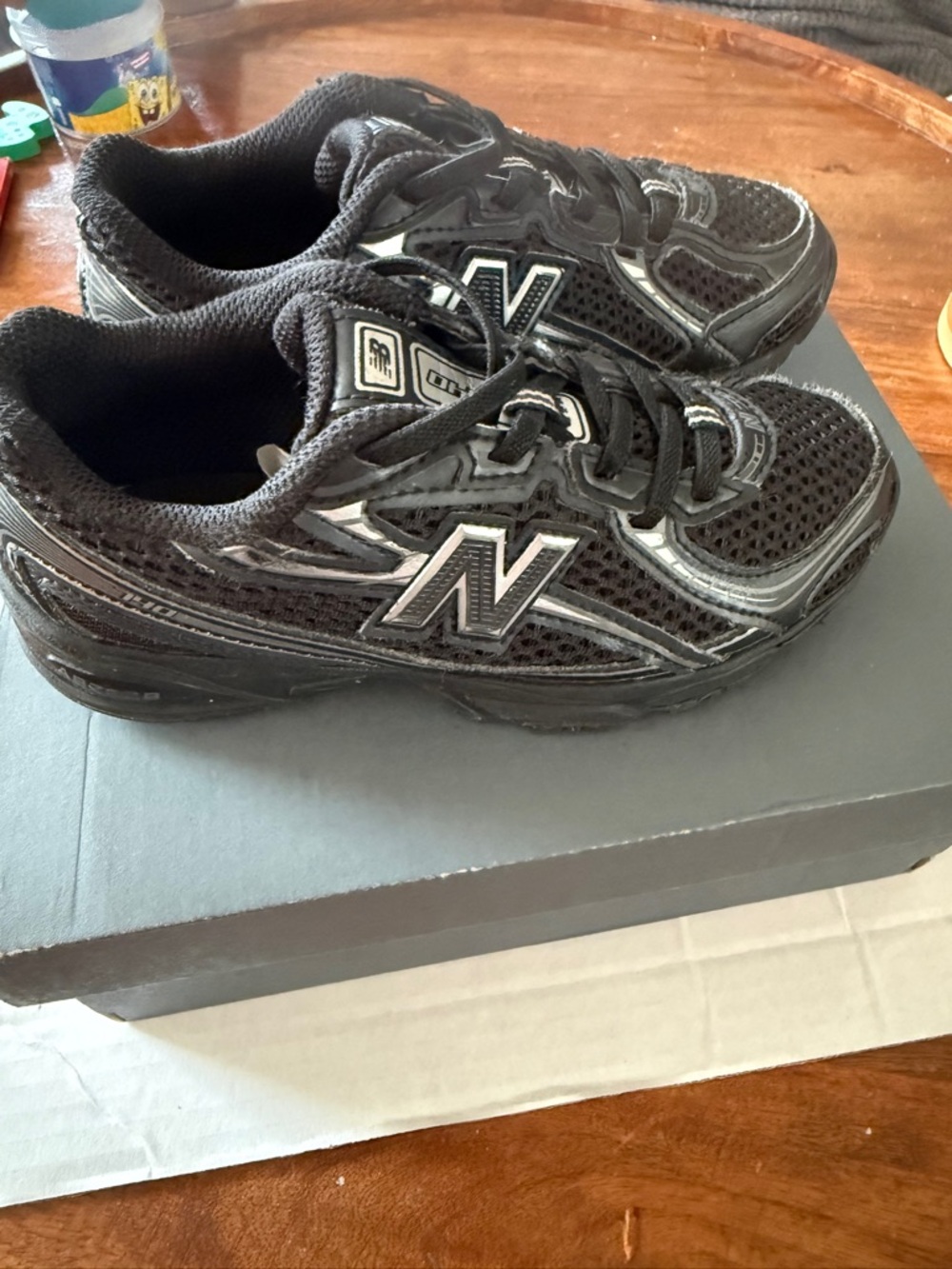 New Balance Kids Black and Silver size 11c